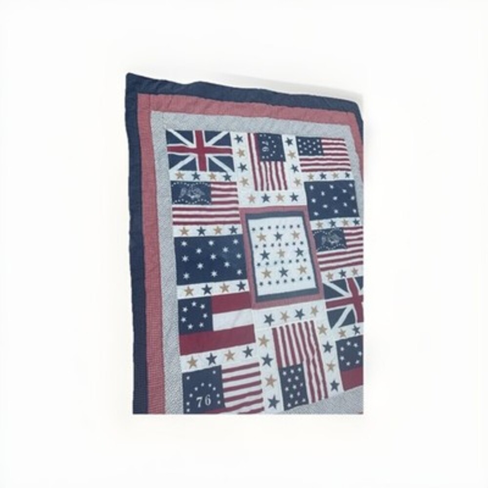 MCM  American Flag Eagle Patchwork Quilt  65”x48” - Picture 5 of 15